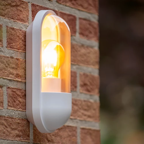 Lucide CAPSULE - Applique murale Intérieur/Extérieur - 1xE27 - IP54 - Blanc - ambiance 1